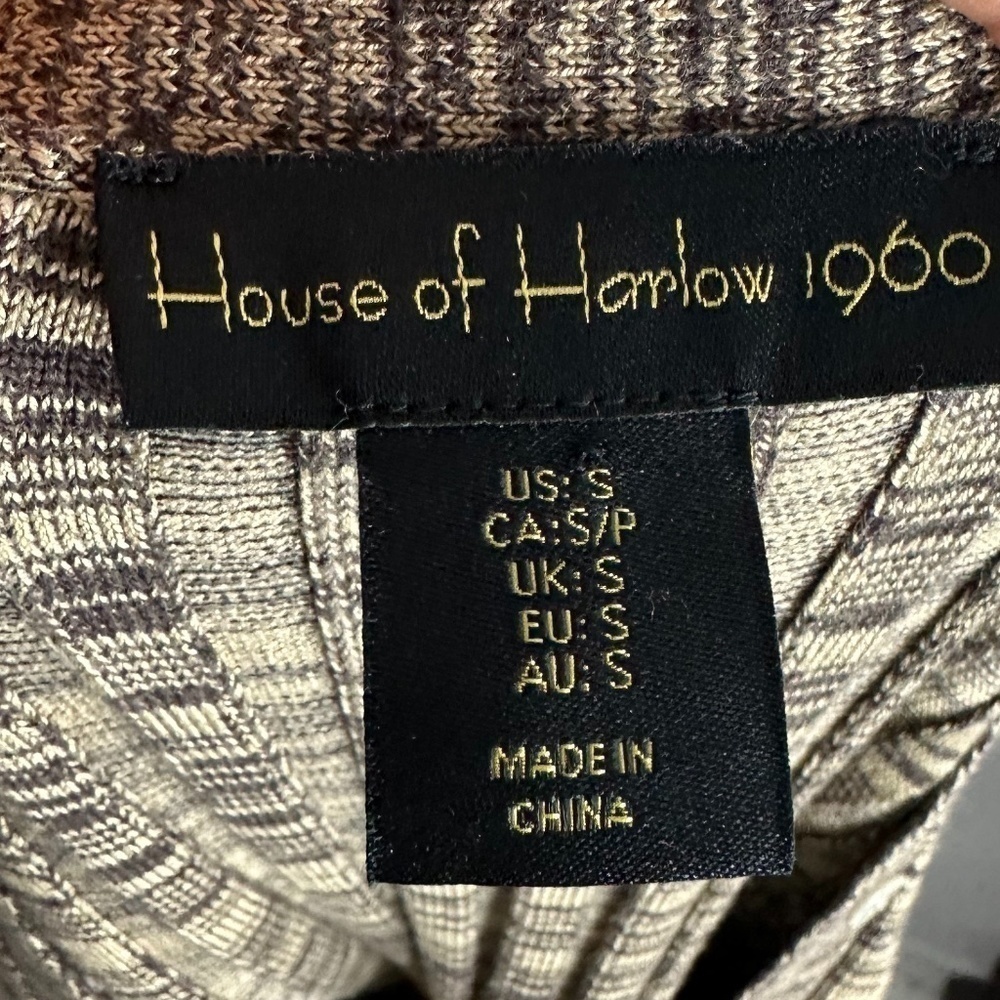 House Of Harlow 1960 Coffee Sweater Ribbed Sweater SZ S - Picture 2 of 5